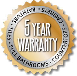 5-year warranty on all refinishing work from The Tub Guy.