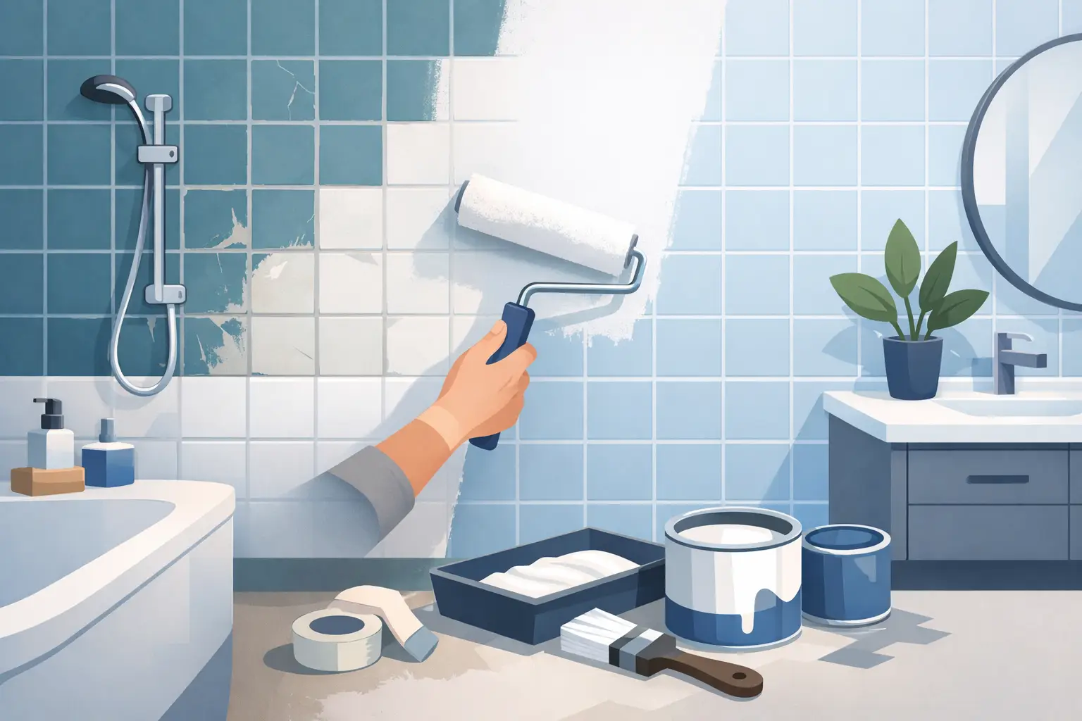 How to Repaint Bathroom Tile for a Durable Finish