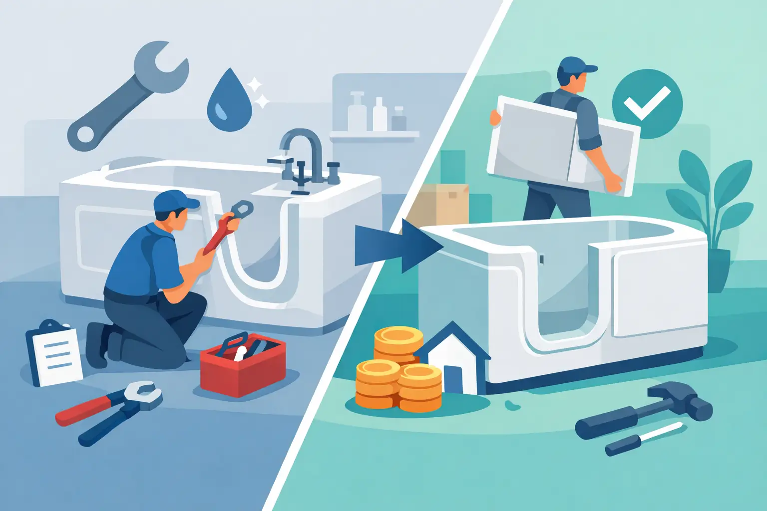Walk In Tub Repair Versus Replacement Costs