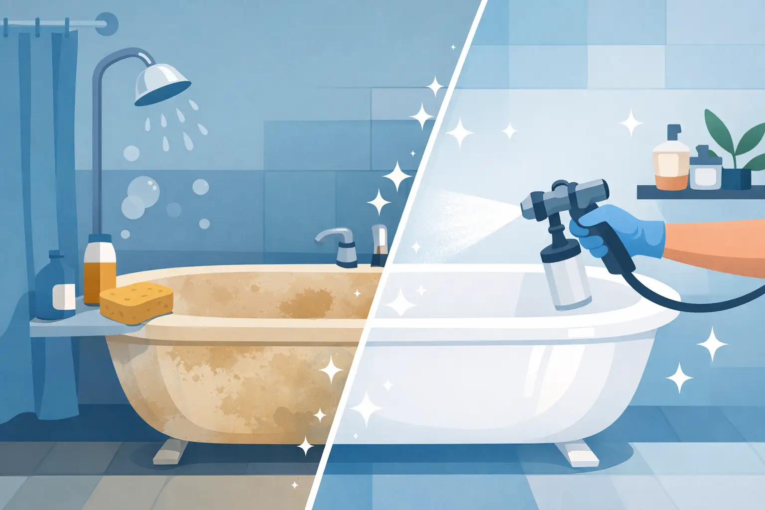 Can Reglazing Cover Discoloration in a Tub?