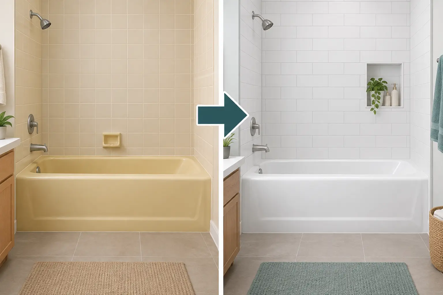 Dated Tub Color Transformation Without Replacement