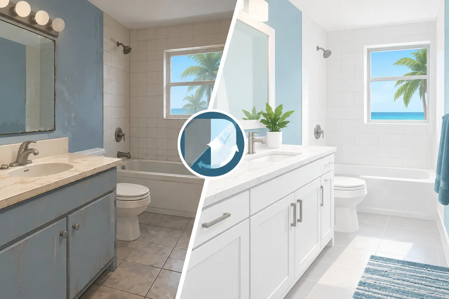 Surface Restoration for Worn Florida Bathrooms